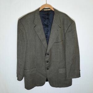 Joseph Abboud 44R Blazer Men Wool Cashmere Herringbone Jacket Nordstrom Brown